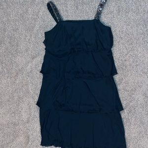 Enfocus Petite Navy Blue Ruffle Dress